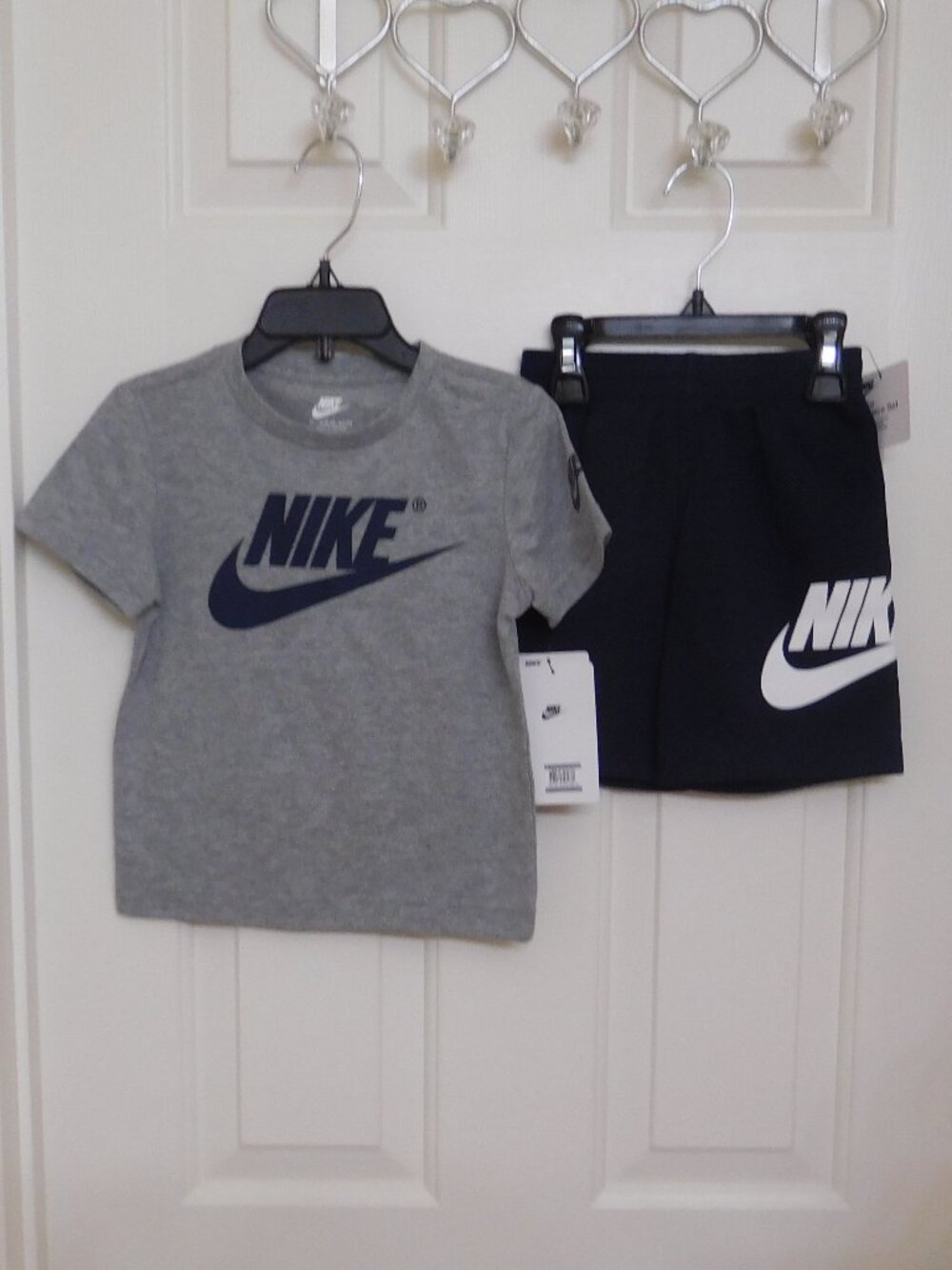 NWT 3 Nike Outfits 2pc Shirt & Shorts Sets Grays Red Bundle sz 3t - Picture 4 of 4